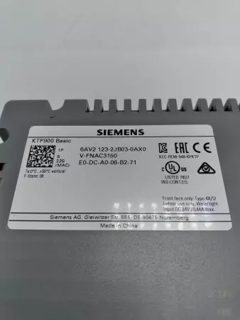 Siemens Operator Interface Touchscreen Panel 6AV2 123-2JB03-0AX0