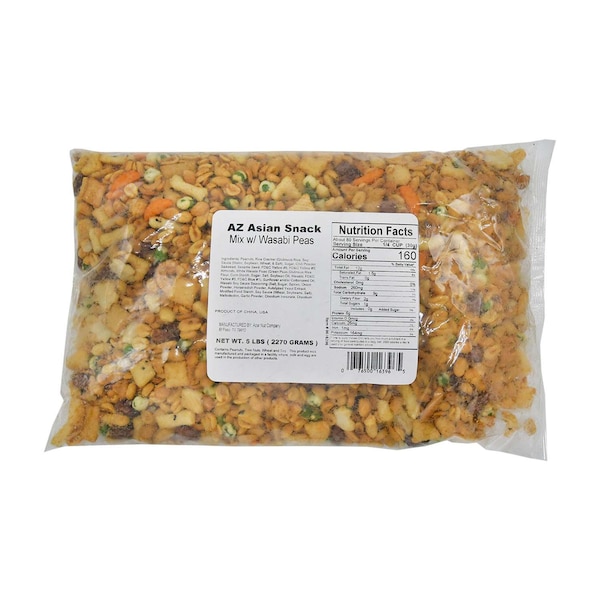 Mezcla de bocadillos Azar Azar asiáticos con chícharos wasabi en bolsa de 5 libras, paquete de 2 - 9616396