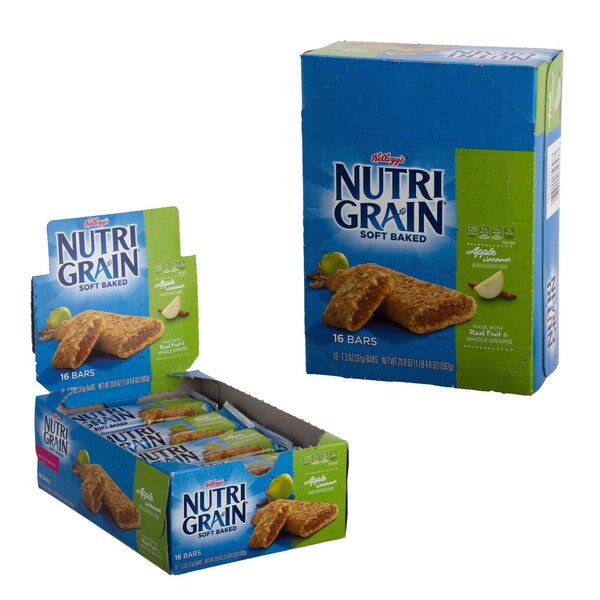 Kelloggs Kellogg's Barrita de cereal Nutri-Grain sabor Manzana Canela 1.3 oz., paquete con 48 unidades - 3800035645