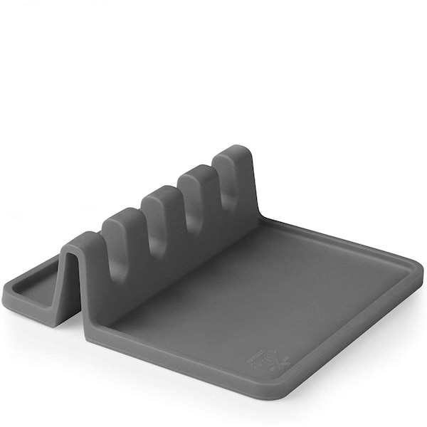 Zulay Kitchen Zulay Utensil Rest w Drip Pad Silicone  Dark Grey - ZULB07PVBS863