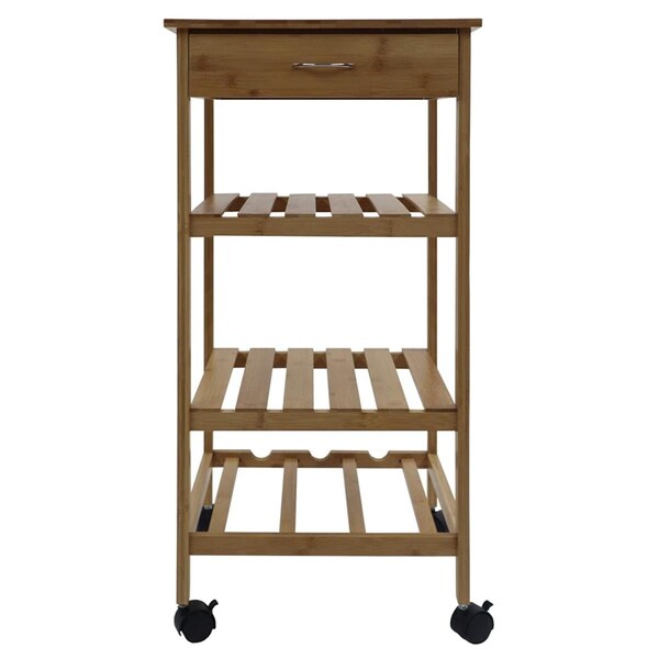 Templeton 15.25 x 15.25 x 31.50 in. Bamboo Kitchen Trolley - TE2644381