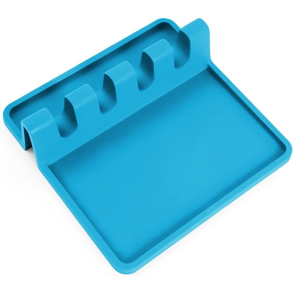 Zulay Kitchen Zulay Utensil Rest w Drip Pad Silicone  Blue - ZULB082MR2N4Z