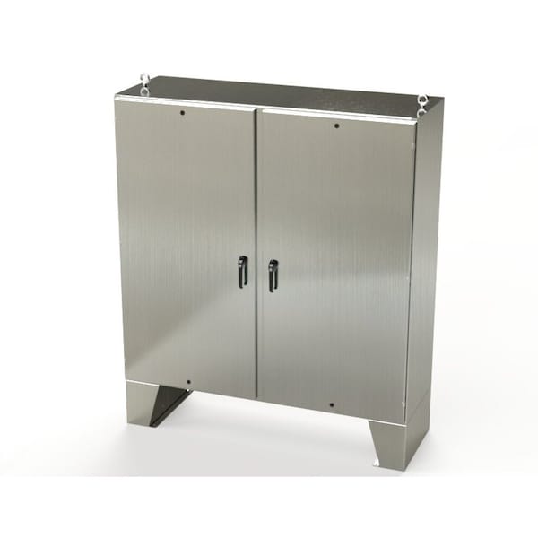 Saginaw Control & Engineering 304 Stainless Steel Electrical Enclosures, 72 in H, 24 in D, 72 in W, NEMA 3R, 4, 4X, 12, 13 - SCE-72EL7224SSLPPL