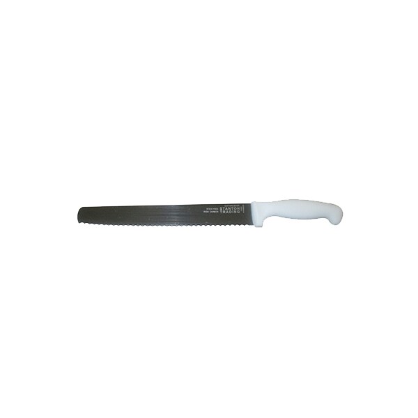 Stanton Trading Slicer Knife10" WhitePP handle serrated edge, high-carbonsteel - KNV-SLCSER10-WH