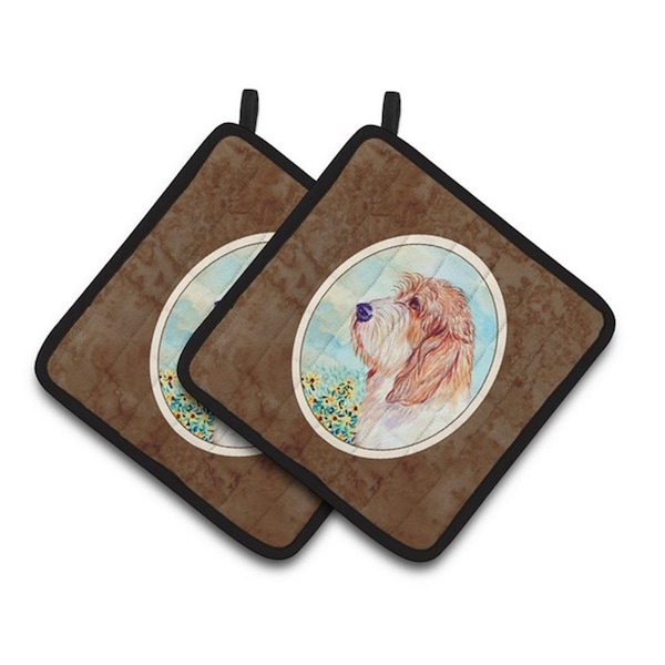 Carolines Treasures Petit Basset Griffon Vendeen PBGV Pair of Pot Holders, 7.5 x 3 x 7.5 in. - 7229PTHD
