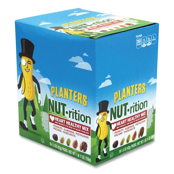 Mezcla saludable para el corazón Planters NUT-rition, tubo de 1.5 oz, paquete de 18 - 1718