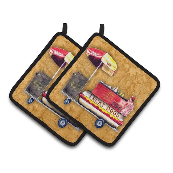 Carolines Treasures Hot Dog Pair of Pot Holders - 8781PTHD
