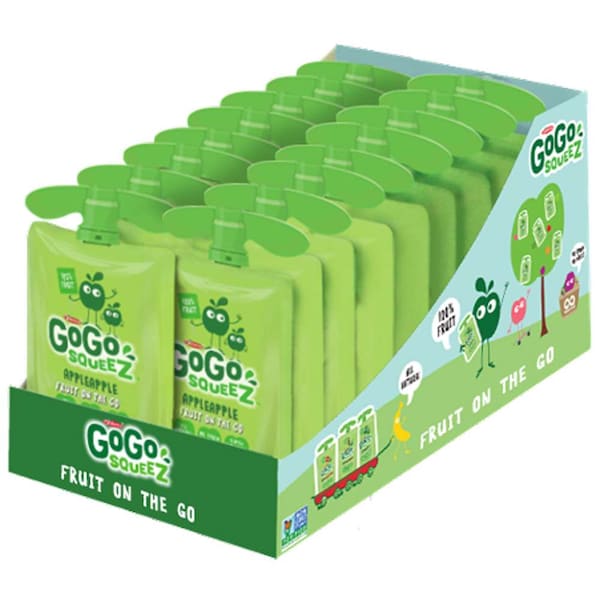 Gogo Squeez puré de manzana en pouch de 3.2 oz, paquete de 18 - 221800