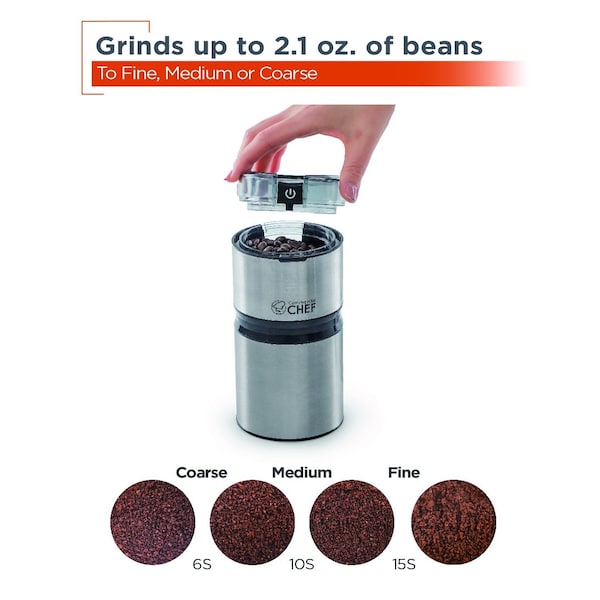 Commercial Chef Electric Coffee Grinder Spice Grinder - Stainless Steel Blades Grinder - CHCG21SSA6