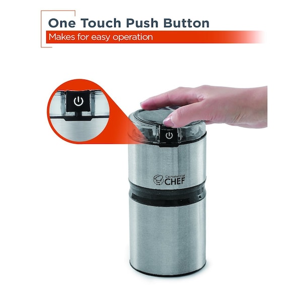 Commercial Chef Electric Coffee Grinder Spice Grinder - Stainless Steel Blades Grinder - CHCG21SSA6