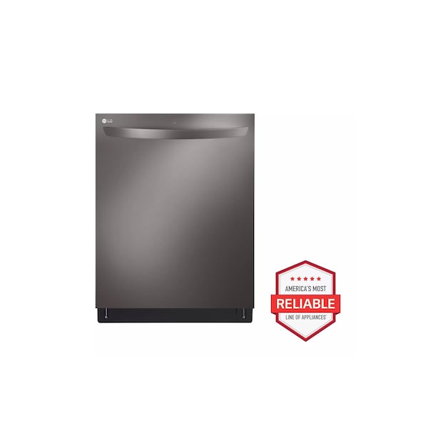 Almo LG QuadWash Black Stainless Steel Top Control Smart Dishwasher with TrueSteam and ThinQ Technology - LDTS5552D