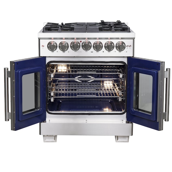 Forno Capriasca 30In. Freestanding French Door Dual Fuel Range - FFSGS6387-30