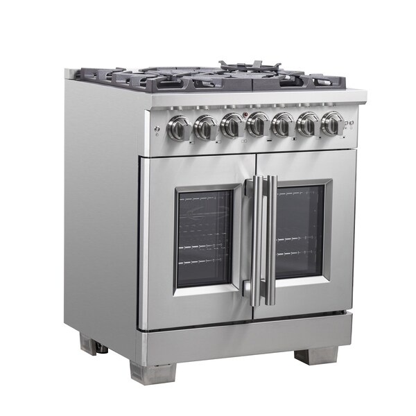 Forno Capriasca 30In. Freestanding French Door Dual Fuel Range - FFSGS6387-30