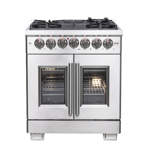 Forno Capriasca 30In. Freestanding French Door Dual Fuel Range - FFSGS6387-30