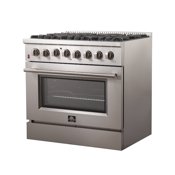Forno Galiano Gold Professional 36In. Freestanding Dual Fuel Range - FFSGS6156-36