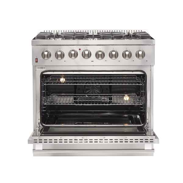 Forno Galiano Gold Professional 36In. Freestanding Dual Fuel Range - FFSGS6156-36