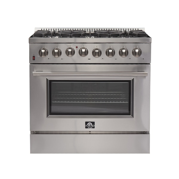 Forno Galiano Gold Professional 36In. Freestanding Dual Fuel Range - FFSGS6156-36