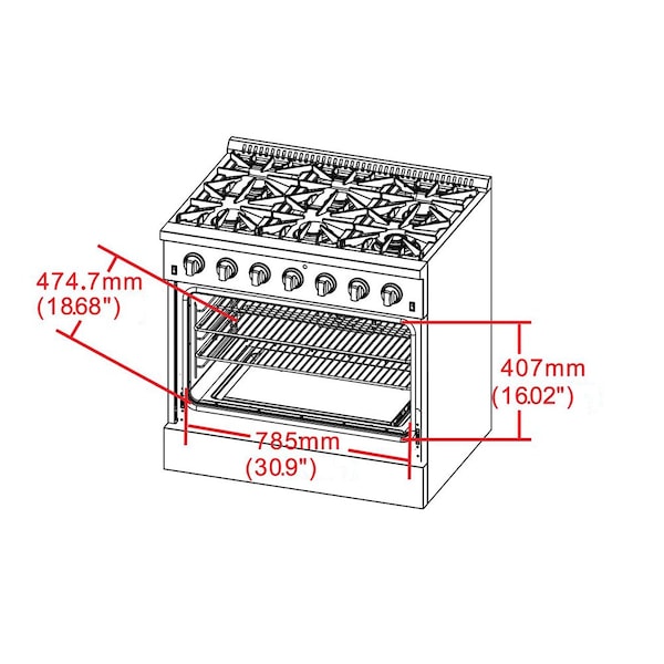 Forno Galiano Gold Professional 36In. Freestanding Dual Fuel Range - FFSGS6156-36
