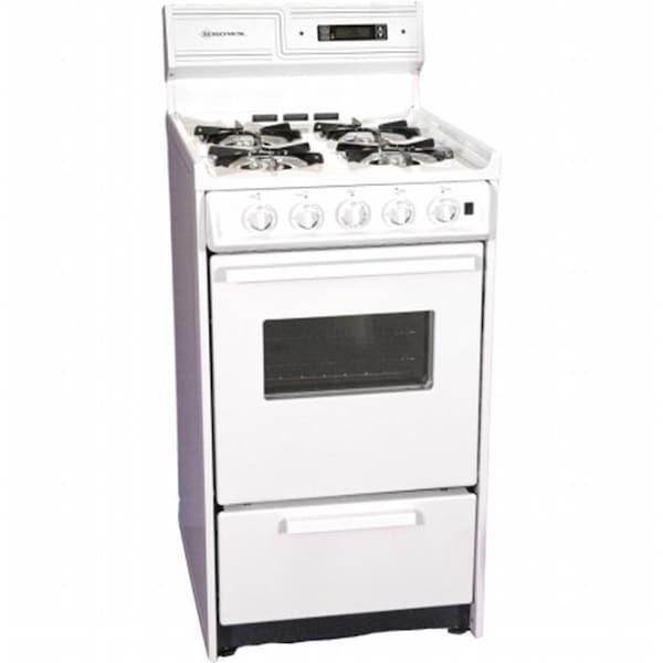 Brown Brown WNM130-7KW 20 in. Electric Ignition Gas Range - White - WNM130-7KW