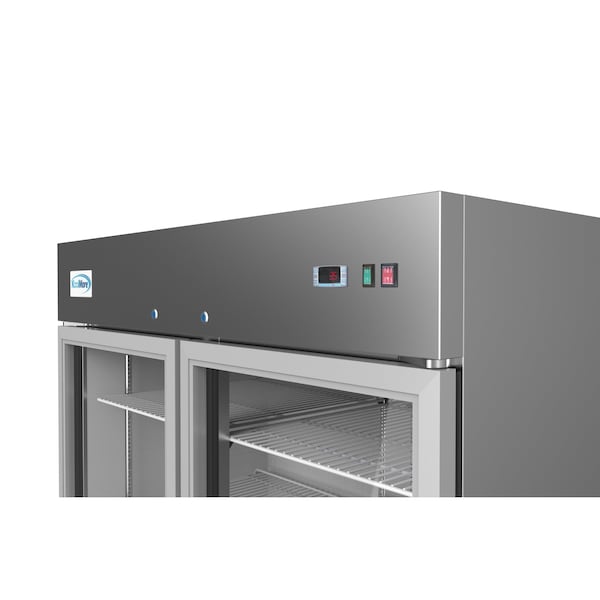 Koolmore 54" 2 Glass Door Commercial Reach-in Refrigerator Cooler with LED Lighting - 47 cu. Ft - RIR-2D-GD