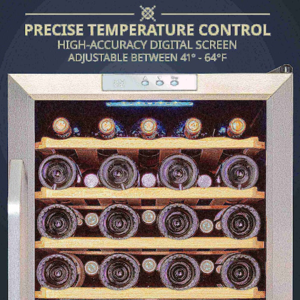 Ivation 51-Bottle Compressor Freestanding Wine Cooler Refrigerator - Stainless Steel - IVFWCC511WSS