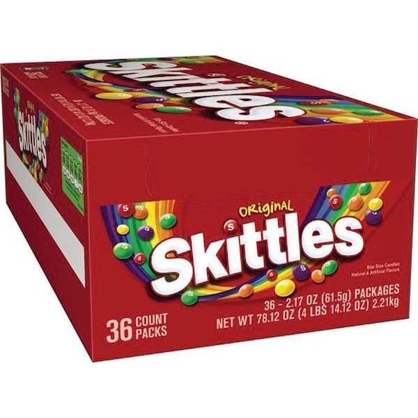 Skittles SKIT36 Caramelo, Sabor a Frutas Variadas, Bolsa de 217 oz - 511218