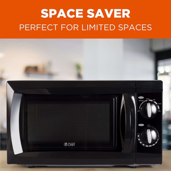 Commercial Chef Countertop Microwave Oven, 0.6 Cu. Ft, Black - CHM660B
