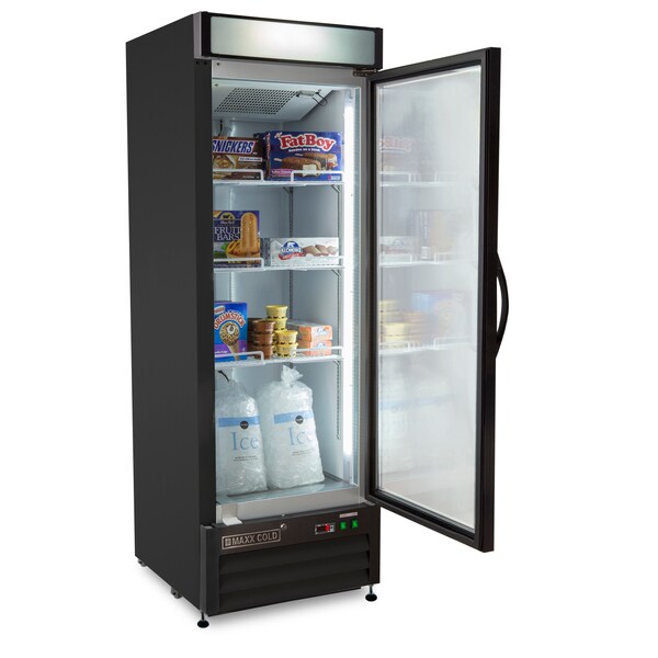 Maxx Cold Freezer 16 cu.ft., Single Door, Commercial Merchandiser, Black/Glass - MXM1-16FB