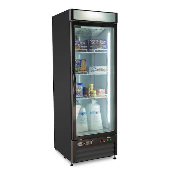 Maxx Cold Freezer 16 cu.ft., Single Door, Commercial Merchandiser, Black/Glass - MXM1-16FB