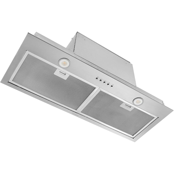 Almo 24-inch 350 CFM Adjustable Depth Range Hood Insert with LED Lighting and Heat Sentry - BBN2243SS