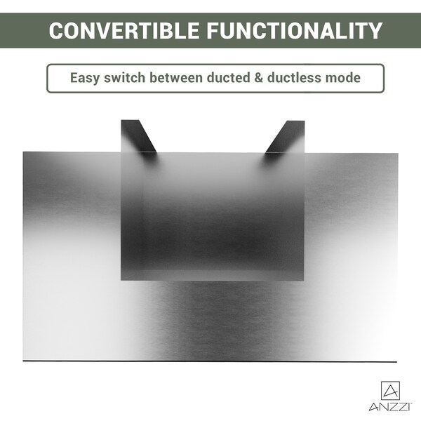 Anzzi 36-Inch Wall Mount Range Hood, Stainless Steel Wall Mount with 2 LED Lights - RH-AZ0190PSS