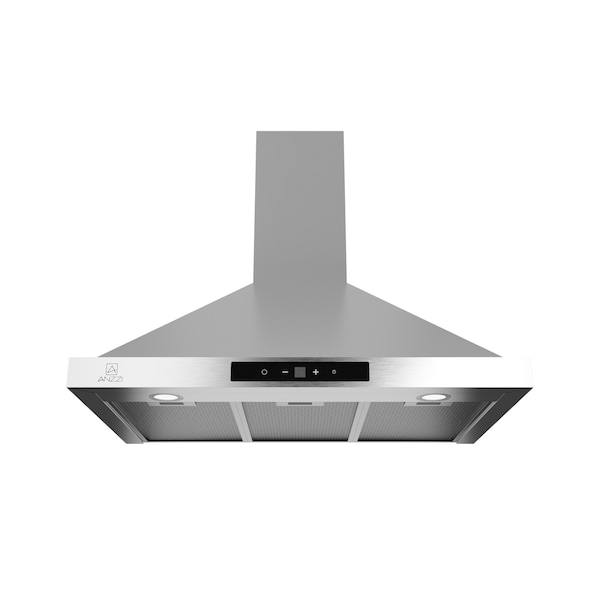 Anzzi 30-Inch Wall-mounted stainless steel-finished convertible range hood with aluminum filter - RH-AZ0576ESS