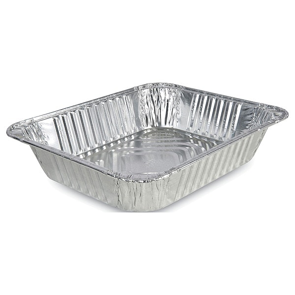 Boardwalk Aluminum Steam Table Pans, Half-Size Deep, 400 Gauge, 2.56" Deep, 10.38 x 12.75, PK100 - BWKSTEAMHFDP