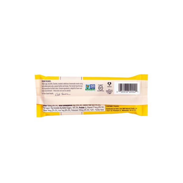 Barra de mantequilla de cacahuate, plátano y avena de Bob's Red Mill de 1.76 oz, paquete con 144 barras - 7037R1212
