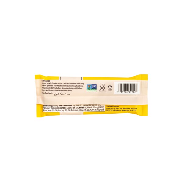 Barra de mantequilla de cacahuate, plátano y avena de Bob's Red Mill de 1.76 oz, paquete con 144 barras - 7037R1212