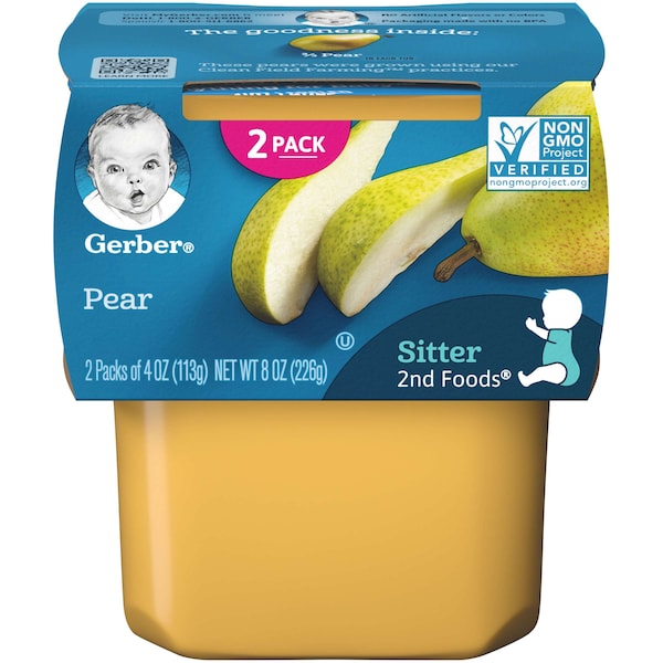 Alimentos para bebé Gerber 2do. Pera Gerber, Kosher 4 oz., PK16 - 00015000076566