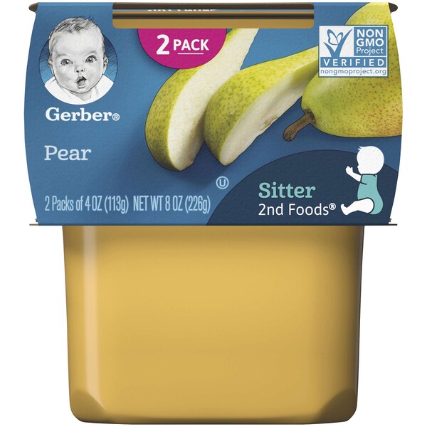 Alimentos para bebé Gerber 2do. Pera Gerber, Kosher 4 oz., PK16 - 00015000076566