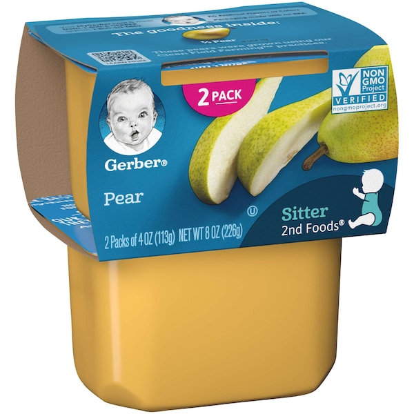 Alimentos para bebé Gerber 2do. Pera Gerber, Kosher 4 oz., PK16 - 00015000076566