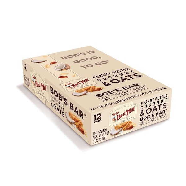 Barra de Mantequilla de Cacahuate, Coco y Avena de Bob's Red Mill Foods Naturales 1.76 oz. Barra, PK144 - 7035R1212