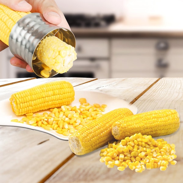 1947Kitchen Stainless Steel Quick Corn Cob Cutter And Peeling Ring, 2PK - TI-LEOCSP-2PK