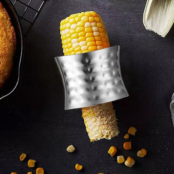 1947Kitchen Stainless Steel Quick Corn Cob Cutter And Peeling Ring, 2PK - TI-LEOCSP-2PK