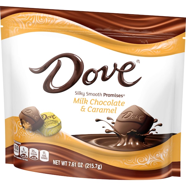 Chocolate Dove Promesas de Caramelo con chocolate con leche en bolsa de pie de 7.61 oz., paquete de 8 - 361573