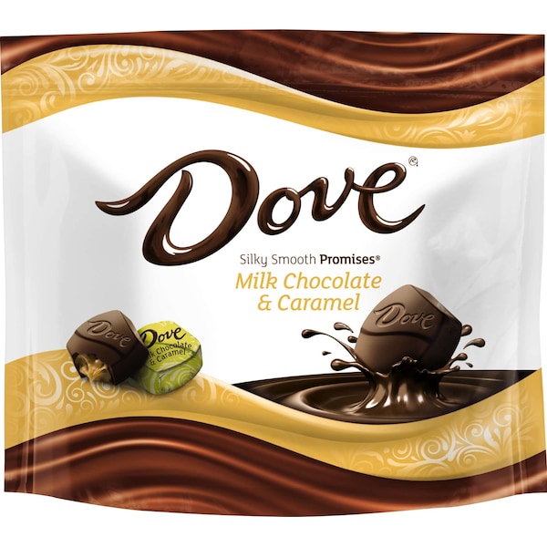 Chocolate Dove Promesas de Caramelo con chocolate con leche en bolsa de pie de 7.61 oz., paquete de 8 - 361573