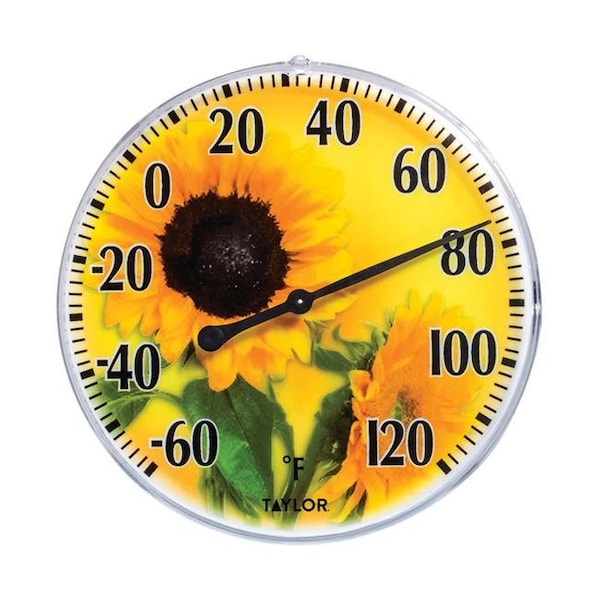 Taylor Taylor 6669501 Plastic Sunflower Dial Thermometer; Yellow - 6669501