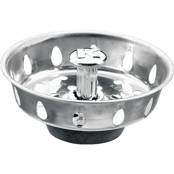 Plumb Pak Basket Strainer with Adjustable Post, 33 in Dia, Stainless Steel, For Most Kitchen Sink Drains - PP820-25