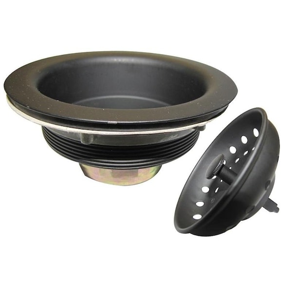 Plumb Pak K5414BLK Strainer Set, Stainless Steel, For 312 in Dia Opening Sink - K5414BLK
