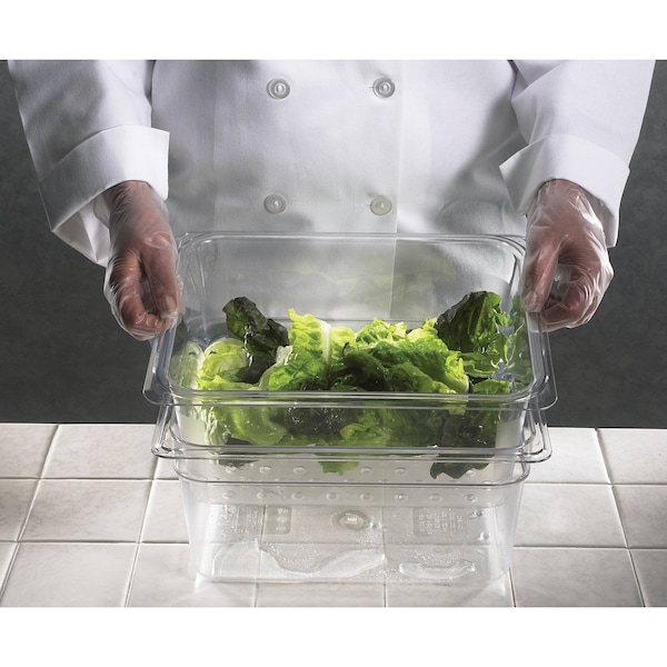 Cambro Cambro - Camwear Colander, 10-7/16" x12-3/4"x5", Clear Polycarb, Fits 1/2 Size Food Pans - 25CLRCW135