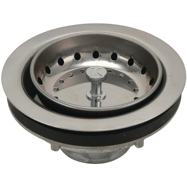 Plumb Pak Basket Strainer Assembly with Spring Post, Stainless Steel, For 312 in Dia Opening Kitchen Sink - K5419