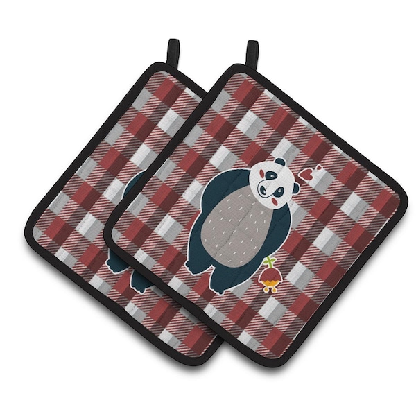 Carolines Treasures Panda Love Pair of Pot Holders - BB6751PTHD