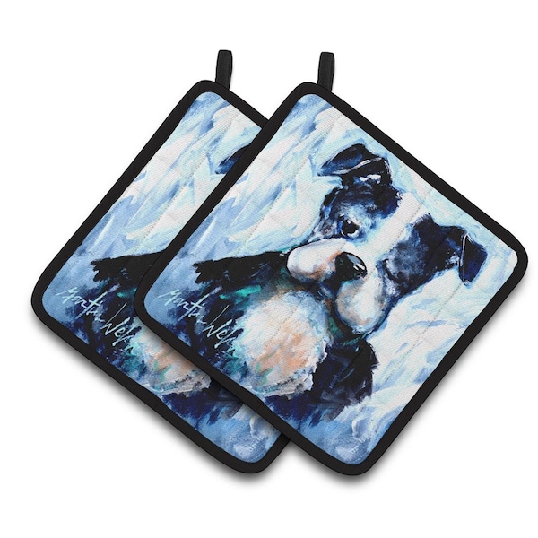 Carolines Treasures Boston Terrier Boston Tuff Pair of Pot Holders - MW1311PTHD